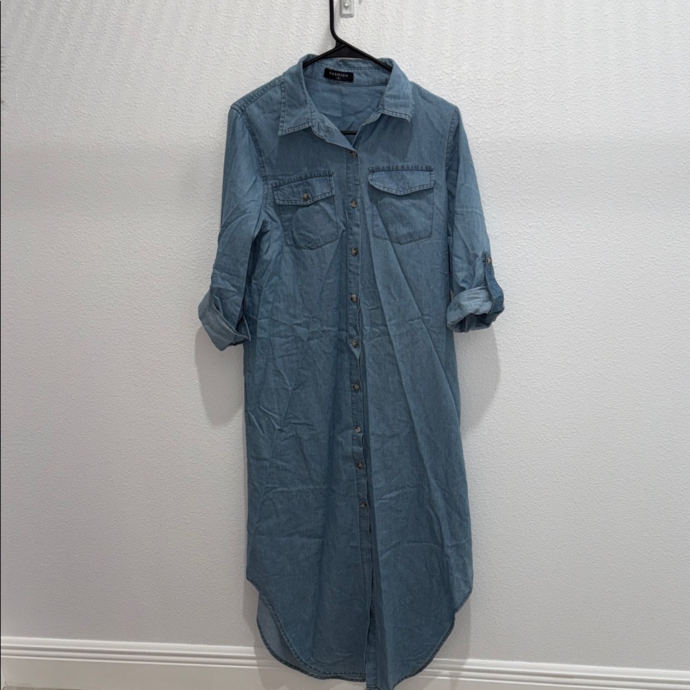 Blue Denim Shirt Dress